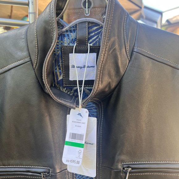 Men’s NWT Tommy Bahama Leather Rocker Jacket, sz Large - Picture 5 of 12